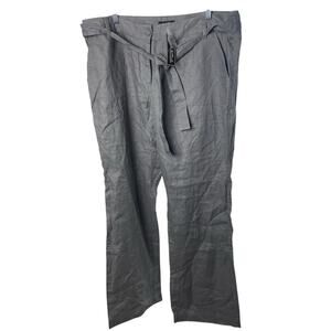 Peck & Peck 100% Linen Gray Pants with Tie Belt, Business Casual, Weekend,16